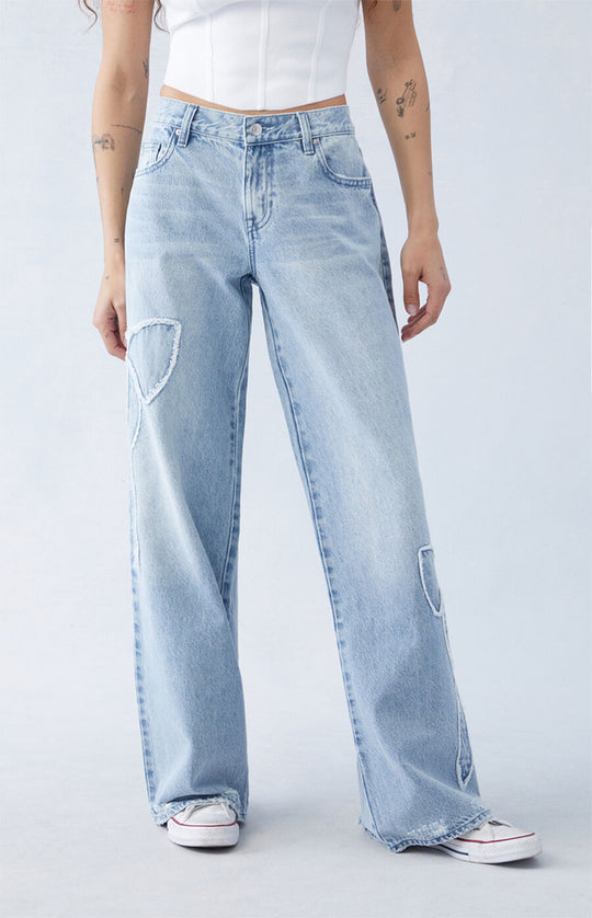 Light Indigo Bow Jeans