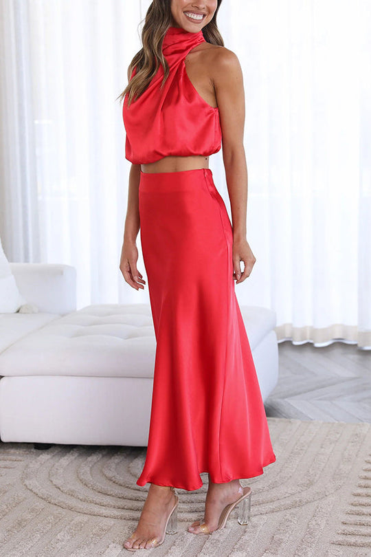 Jennifer | Elegant Satin Dress Set