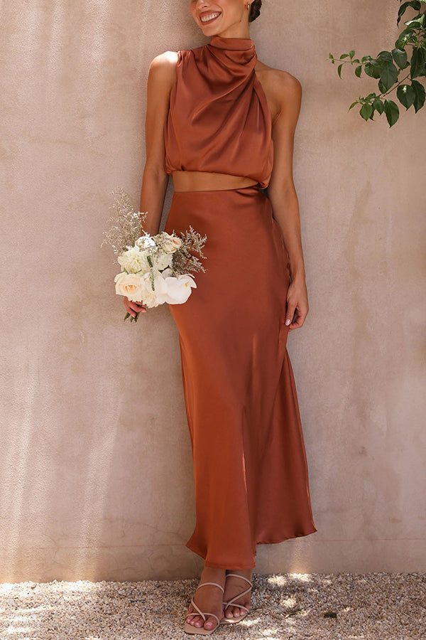 Jennifer | Elegant Satin Dress Set