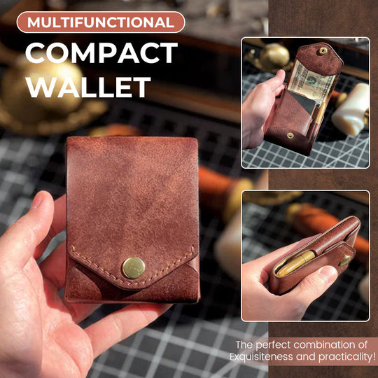 Multifunctional Compact Leather Wallet