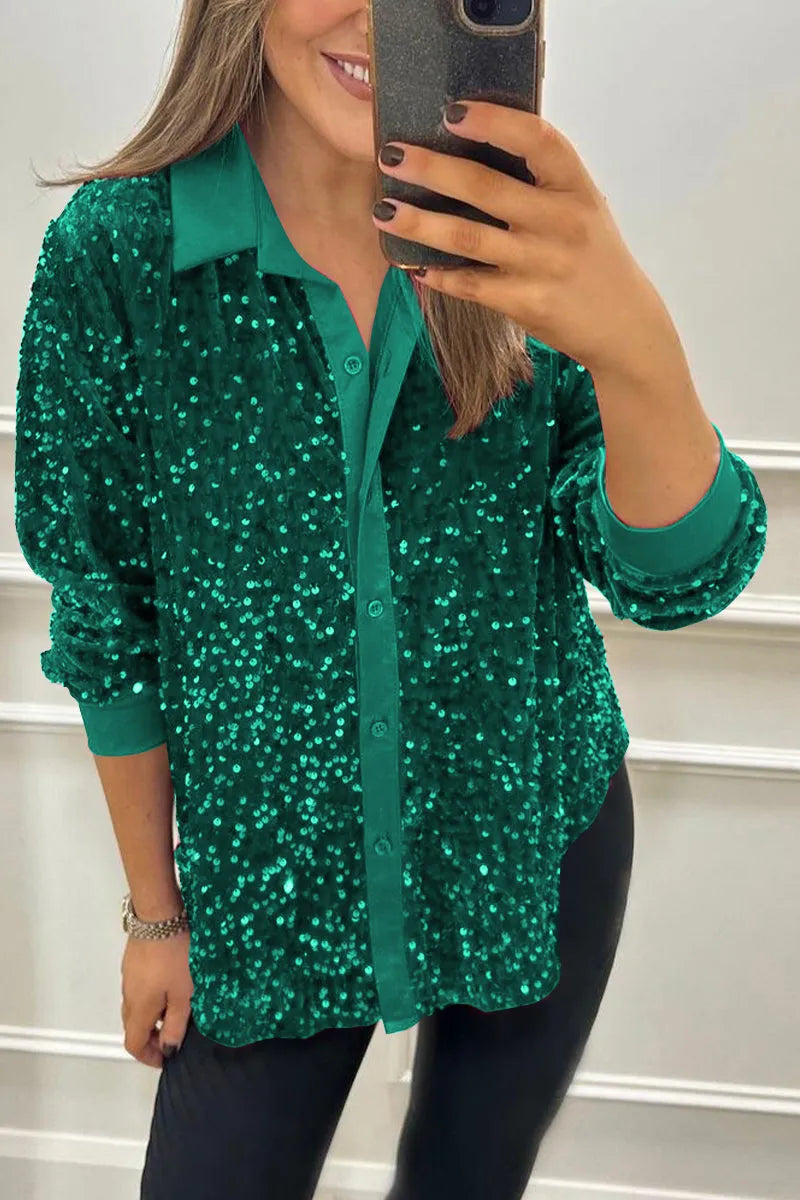 Julie - Sparkle Lapel Shirt