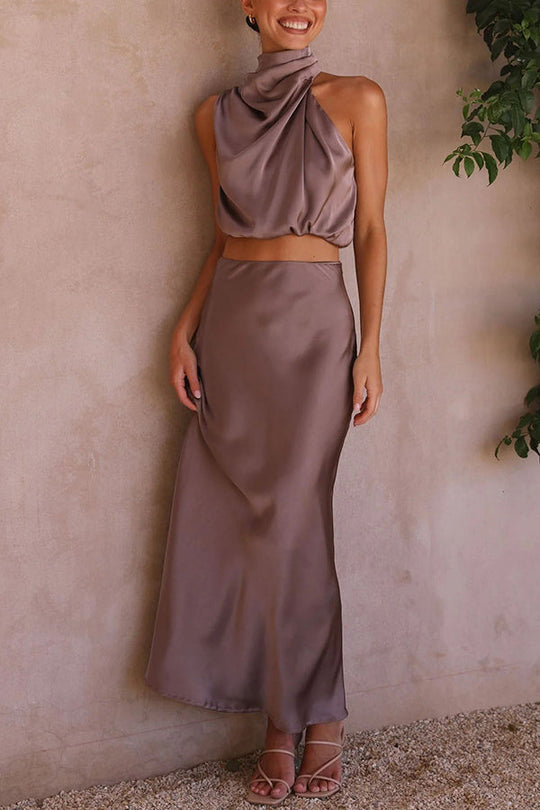 Jennifer | Elegant Satin Dress Set