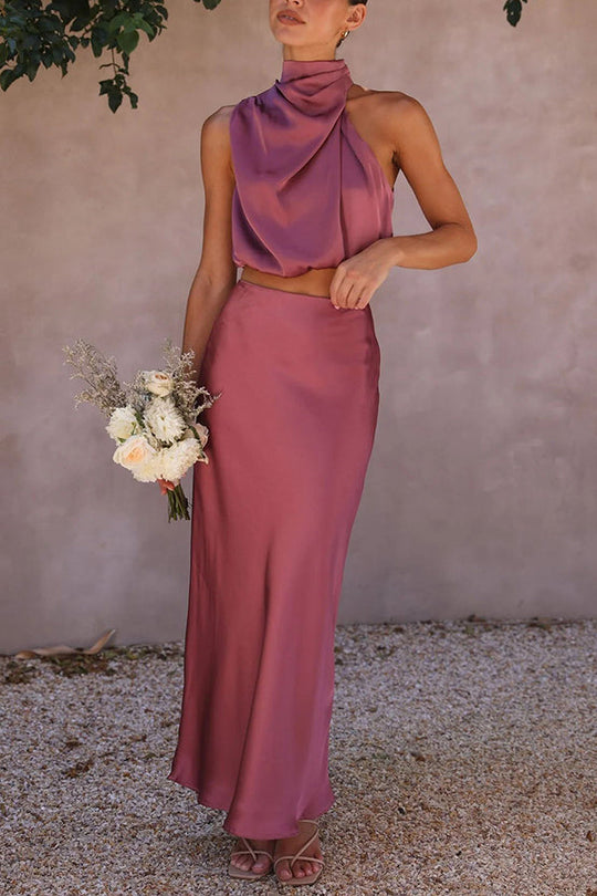 Jennifer | Elegant Satin Dress Set