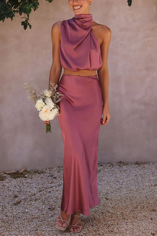 Jennifer | Elegant Satin Dress Set