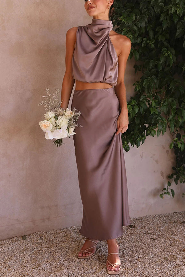 Jennifer | Elegant Satin Dress Set