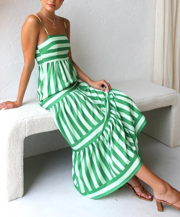 Casual striped maxi dress best sale