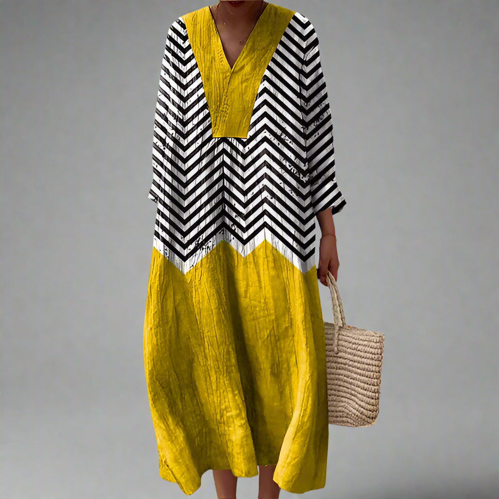 Leslie | Elegant Geometric Midi Dress