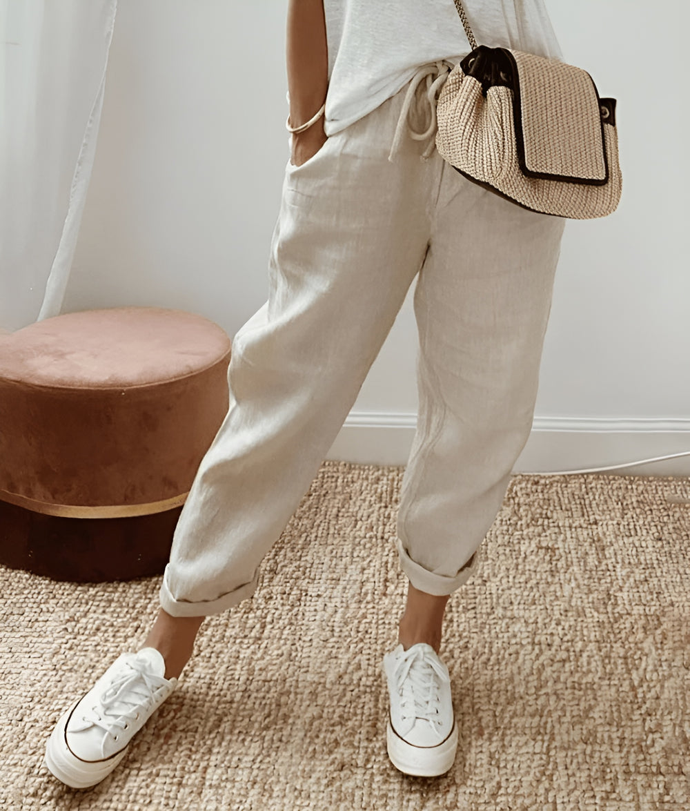 Elisa | Chic Cotton Linen Trousers