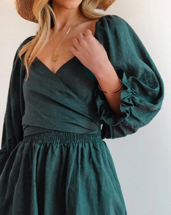 Ophelia | Reversible Ruffled Sleeves Dress