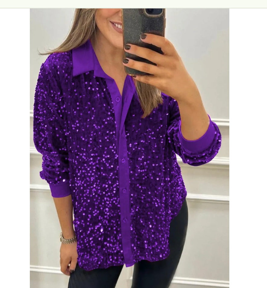 Julie - Sparkle Lapel Shirt