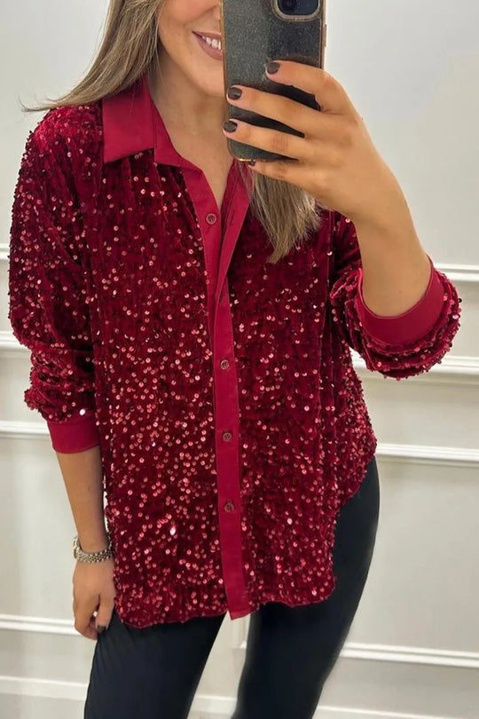 Julie - Sparkle Lapel Shirt