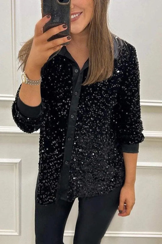 Julie - Sparkle Lapel Shirt