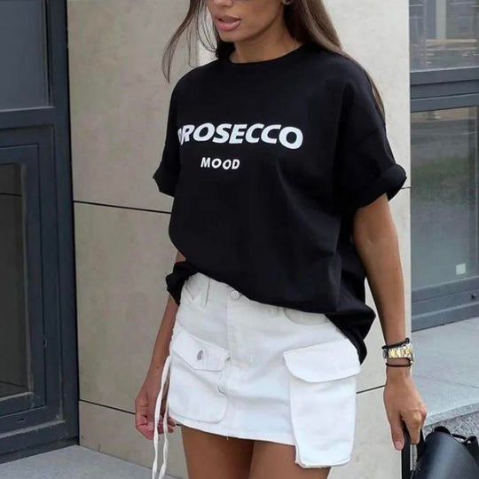 Prosecco Mood - Trendy Oversized T-Shirt