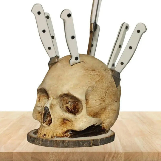 Creative Skull Knife Holder Made of Resin