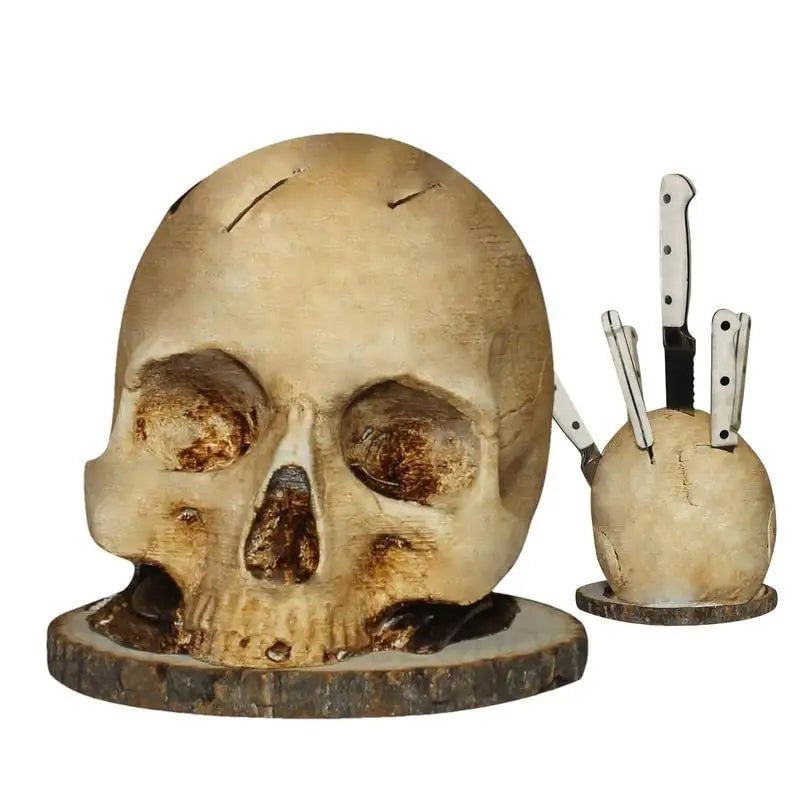 Creative Skull Knife Holder Made of Resin