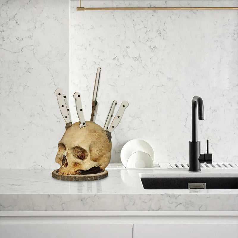 Creative Skull Knife Holder Made of Resin